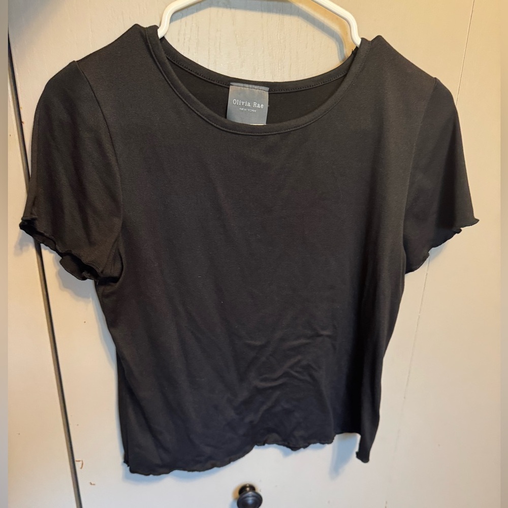 Olivia Rae Charcoal Short Sleeve Top
